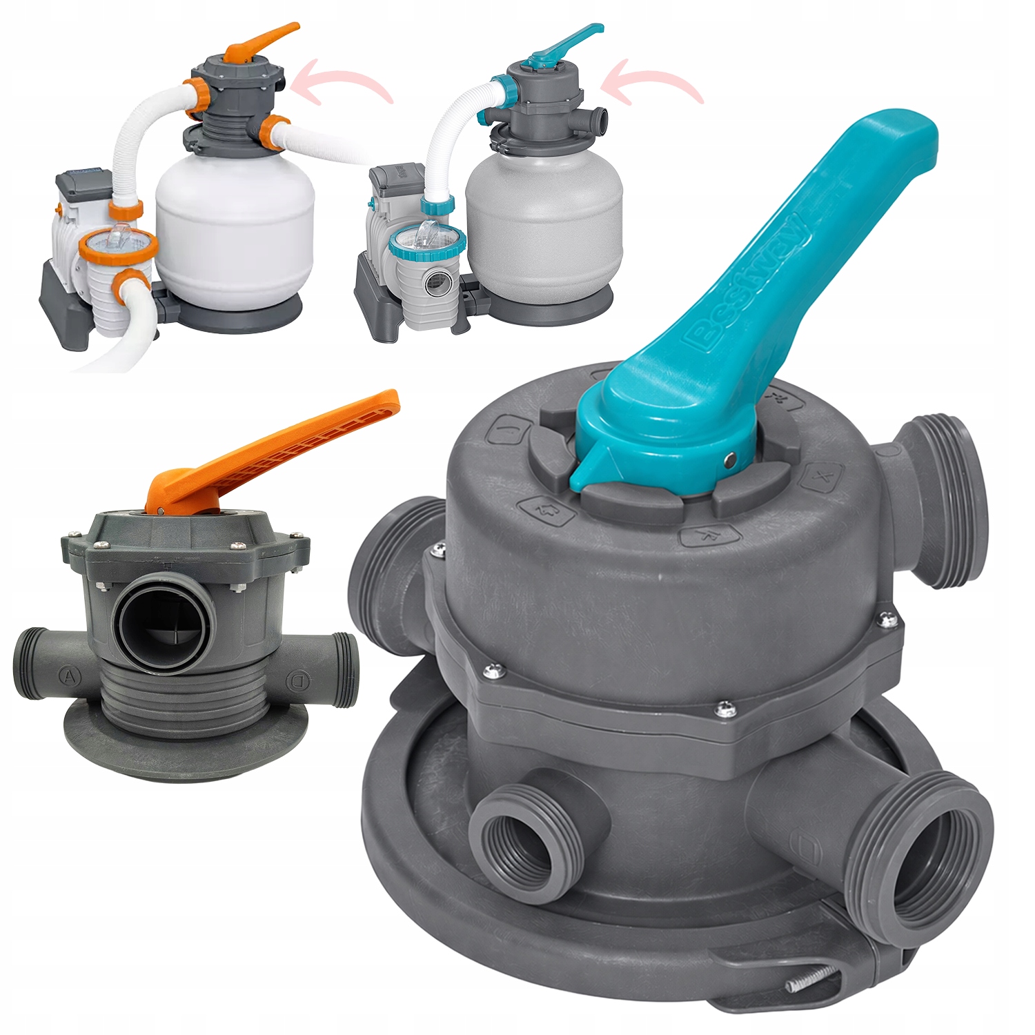 Vícecestný ventil a ovládací panel pro pískovou pumpu Bestway 58499