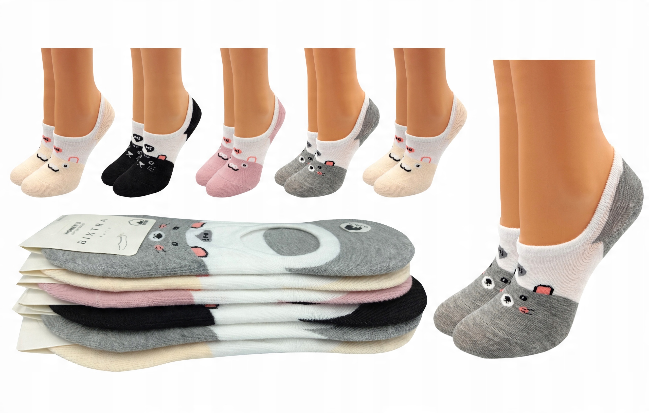 

6x Damskie Stopki niskie bawełniane Cotton 38-42