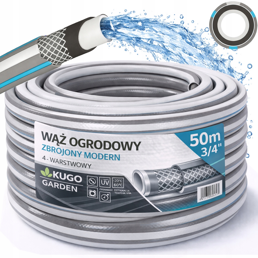 Hadice 3/4" 50 m 4VRSTVÁ Vyztužená Moderní Polská Výroba