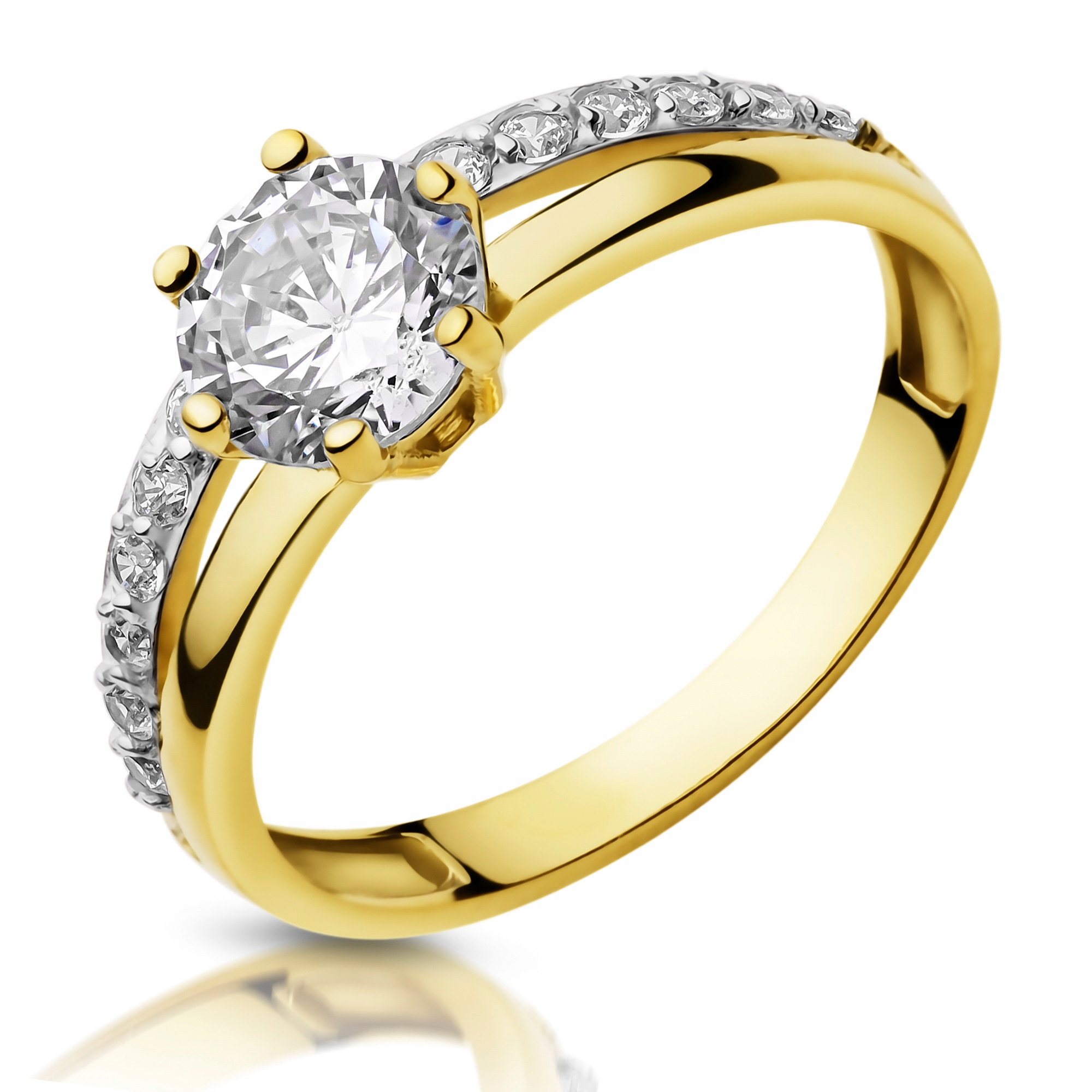 

Złoty Pierścionek Zaręczynowy 333 8K Cyrkonia r20