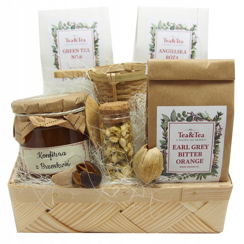 Levně Dárková sada s čajem a sladkostmi