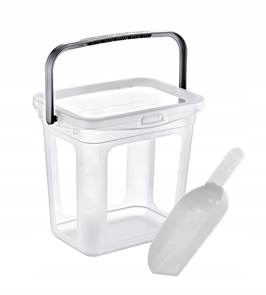 Pojemnik pudełko na PROSZEK do prania z łopatką 6 L produkty sypki KARMĘ