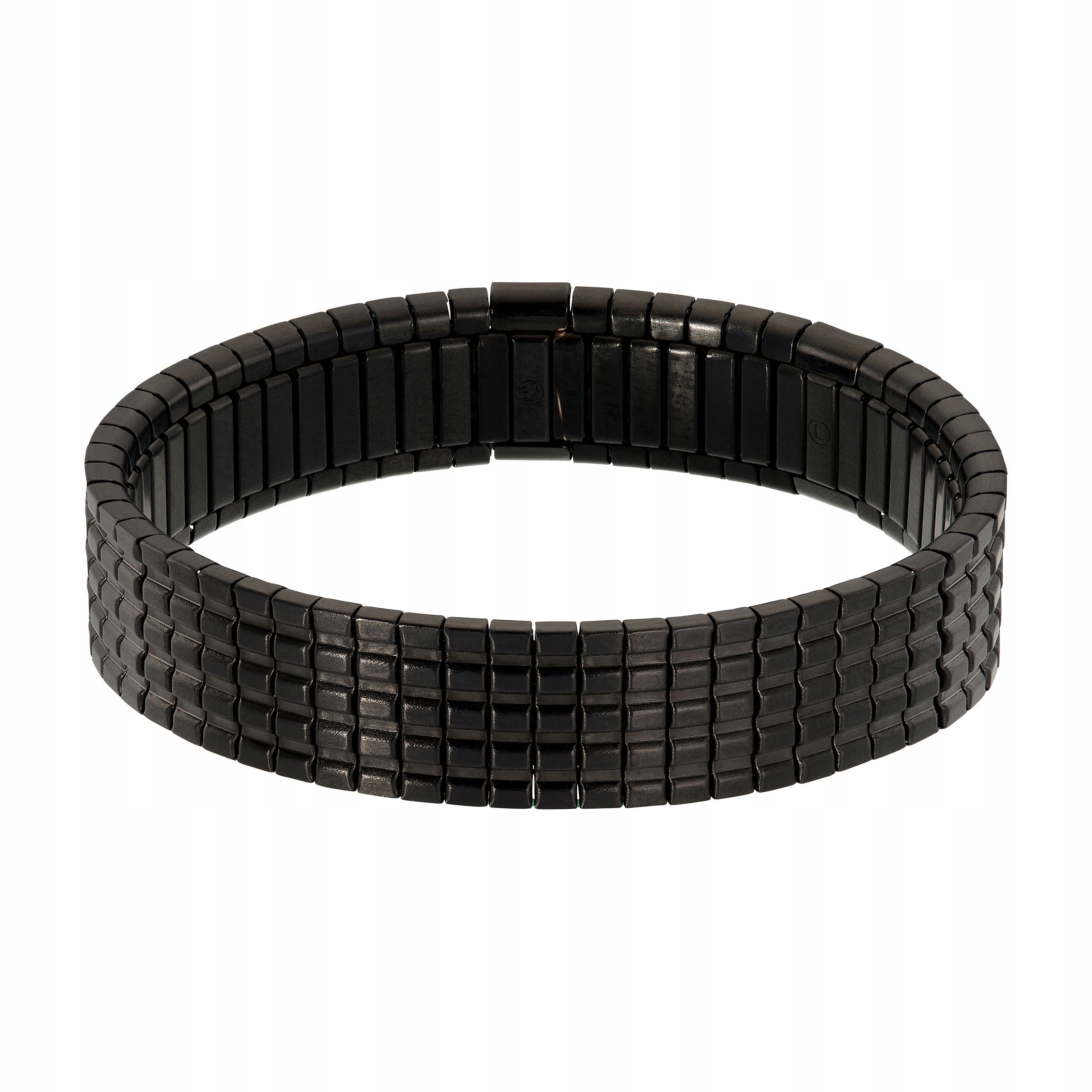 Pánský magnetický náramek černý elastický Široká Ocel