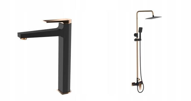 ZESTAW DESZCZOWNIA +UMYWALKOWA MIDNIGHT BLACK/GOLD