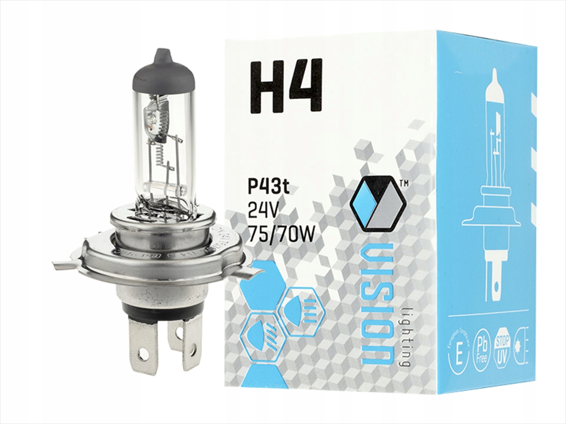 Żarówka samochodowa Vision H4 24V 75/70W P43t U E4