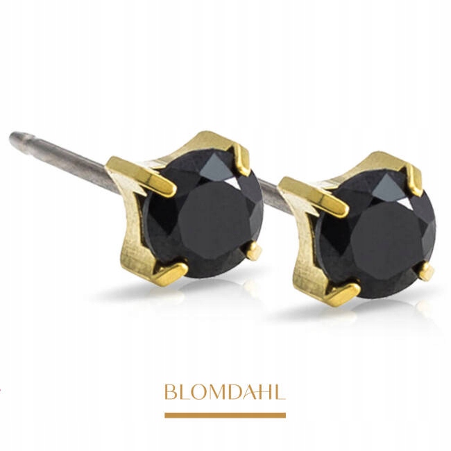 Blomdahl Kolczyki Hipoalergiczne Tiffany Cz Black 7mm