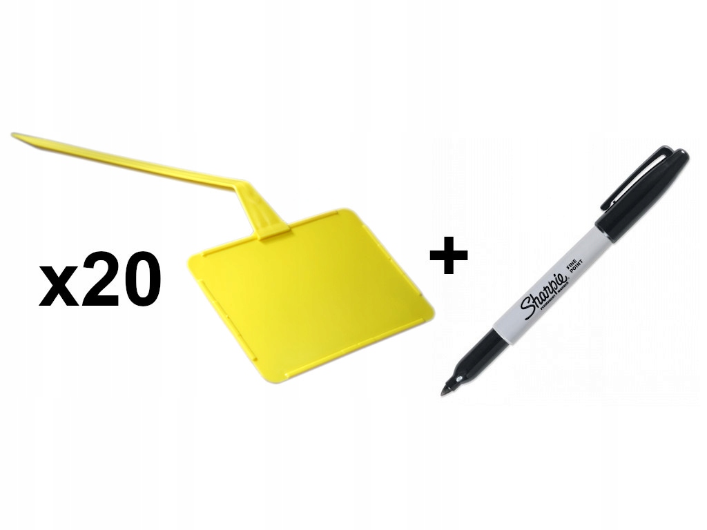 

Tabliczki Żółte do opisu roślin 20 sztuk+marker