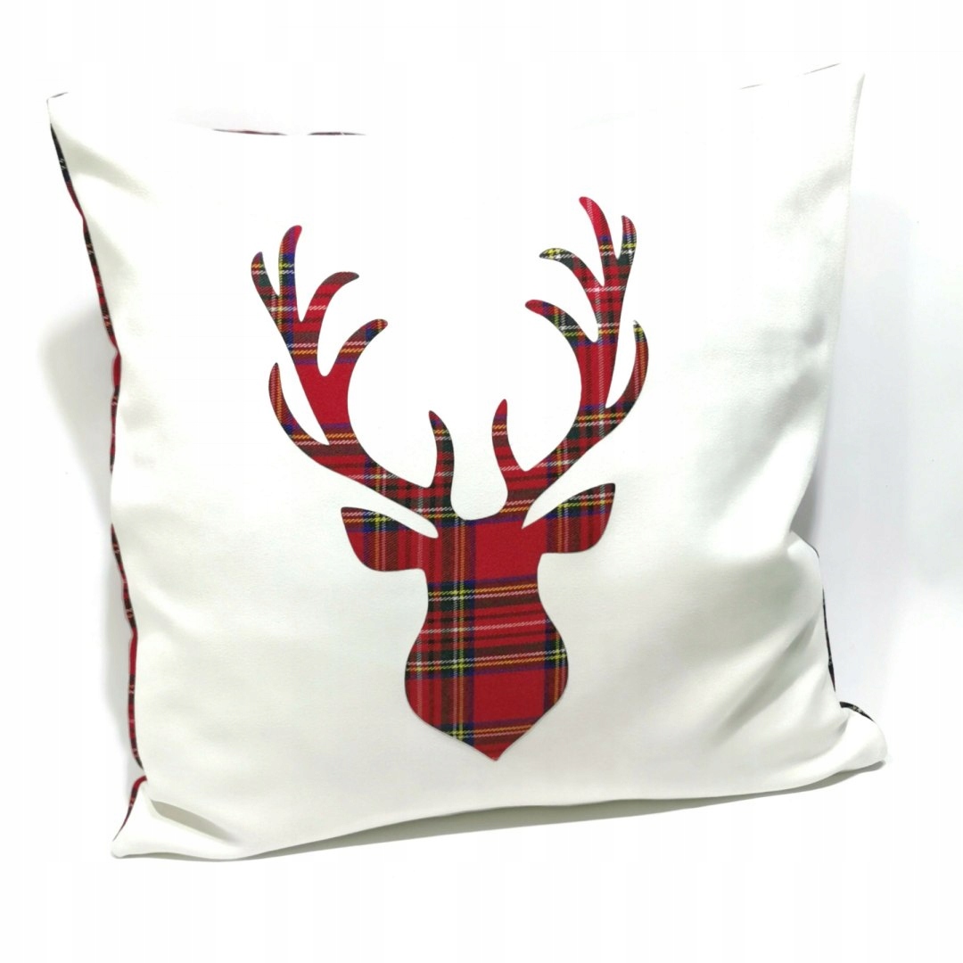 

Poszewka Świąteczna Czerwona Krata Głowa Renifera