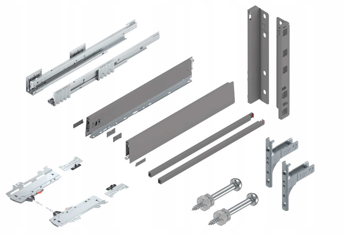 Blum Zásuvka Merivobox 600 Vysoká E Tip-On Sivá 70 kg