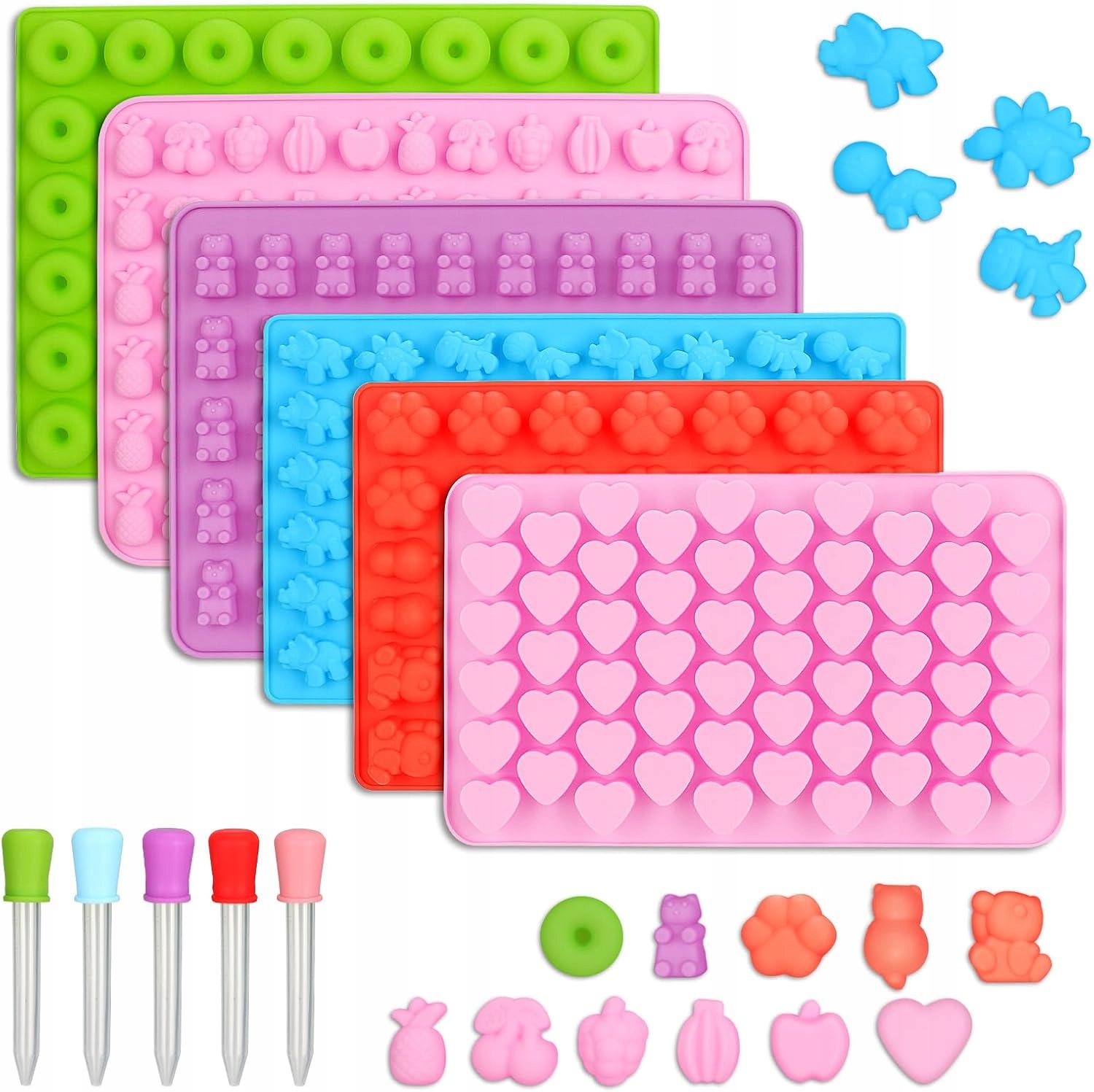 Levně Sada Na Výrobu Bonbónů A Želé Silikonové Formičky Pipeta Fólie Dárek