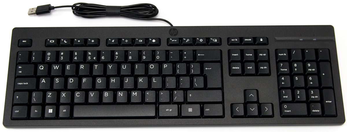Kabelová klávesnice Hp 125 Usb černá plnohodnotná numerická 266C9AA