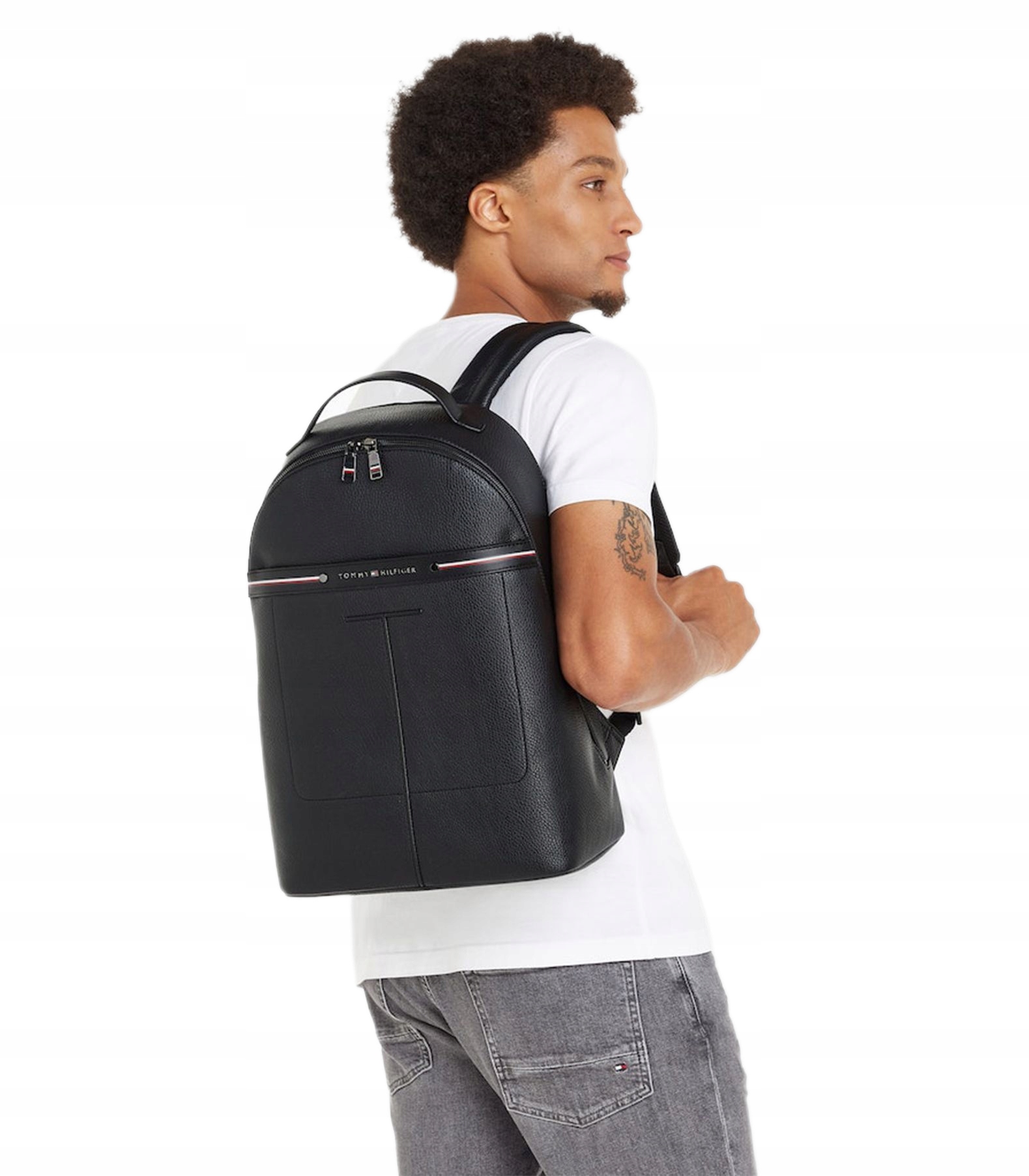 Nový Batoh Tommy Hilfiger Th Kůže Elegantní Pro Notebook A4