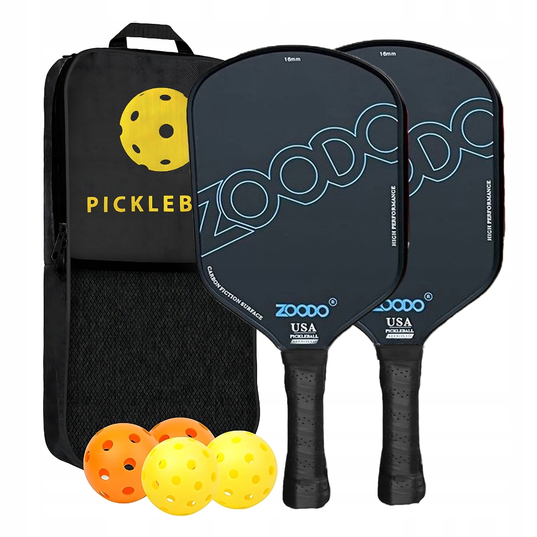 Sada raketek pro Pickleball černá Zoodo P3 Usapa 4 míčky taška Usa