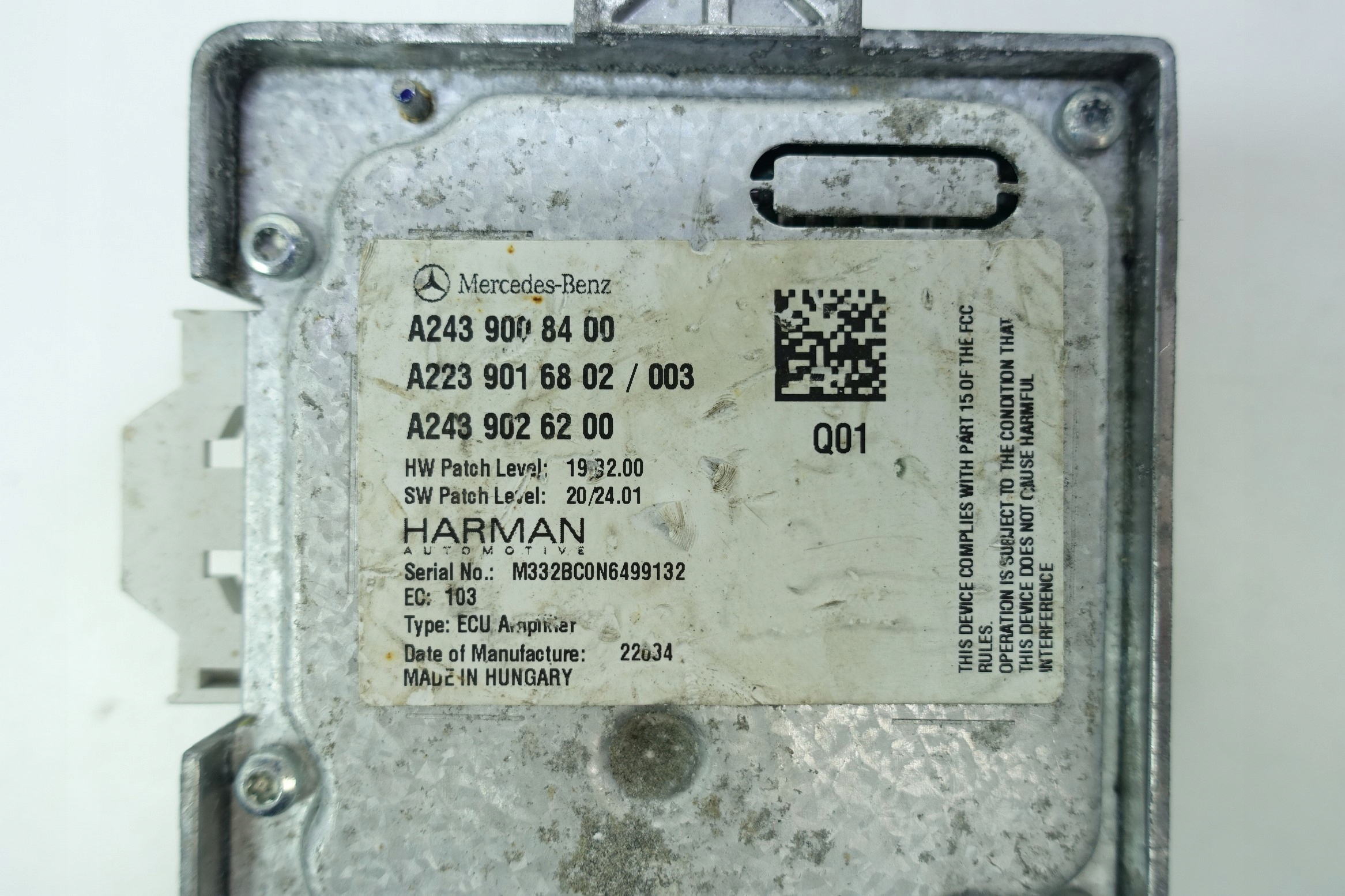 amplifier HARMAN MERCEDES W223 W447 A2439008400