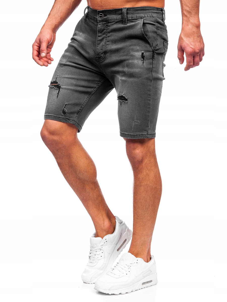 

Spodenki Jeansowe Męskie Szare MP036G DENLEY_33/L