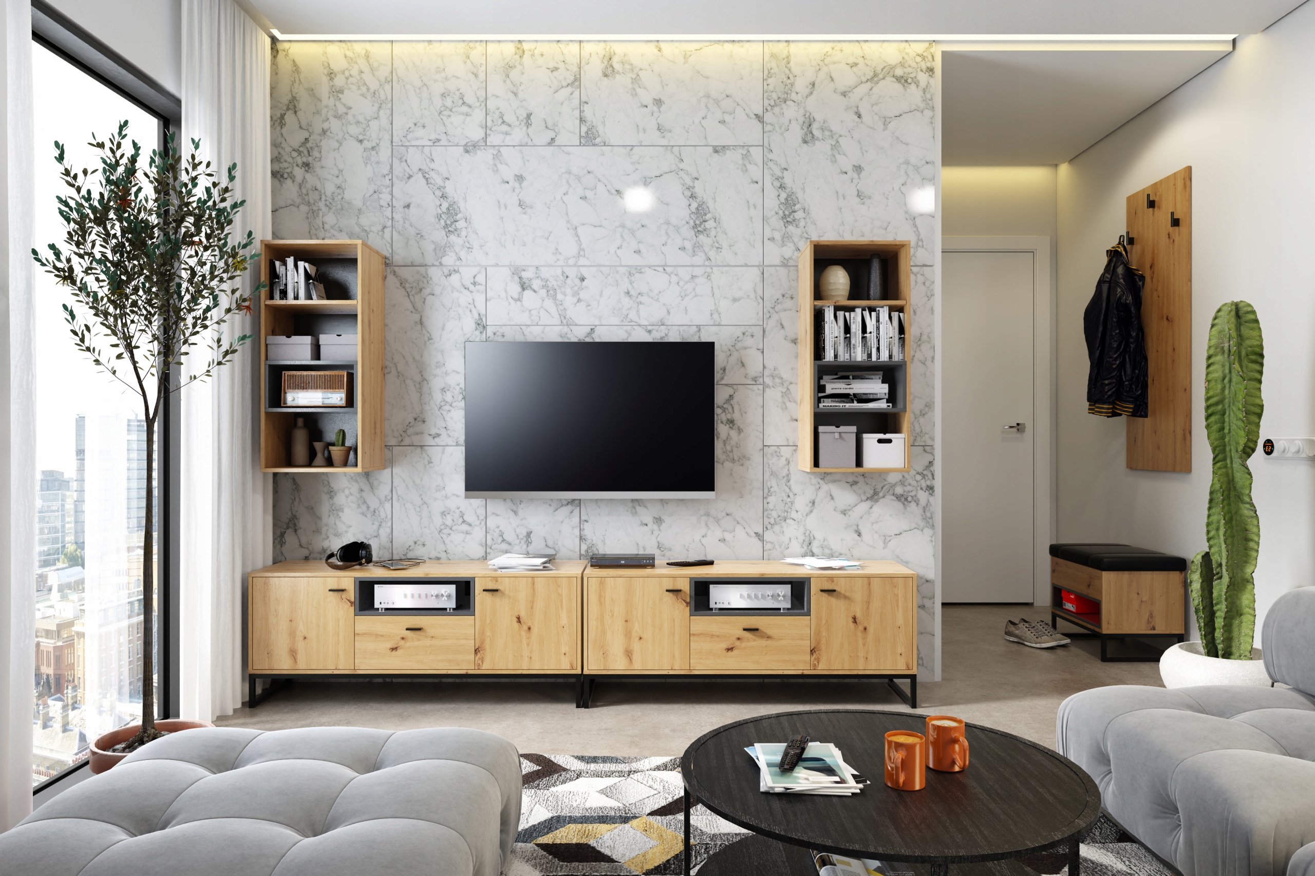 Kufer z pojemnikiem i siedziskiem MODERN dwa kol Kolor obicia czarny