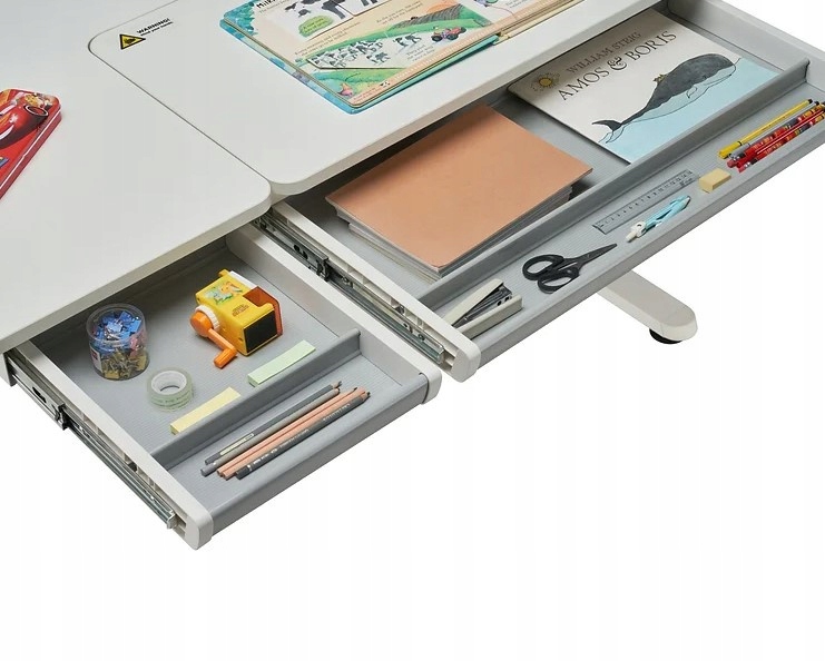 BIURKO REGULOWANE MŁODZIEŻOWE IRIS GREY Fun Desk Szerokość mebla 120 cm