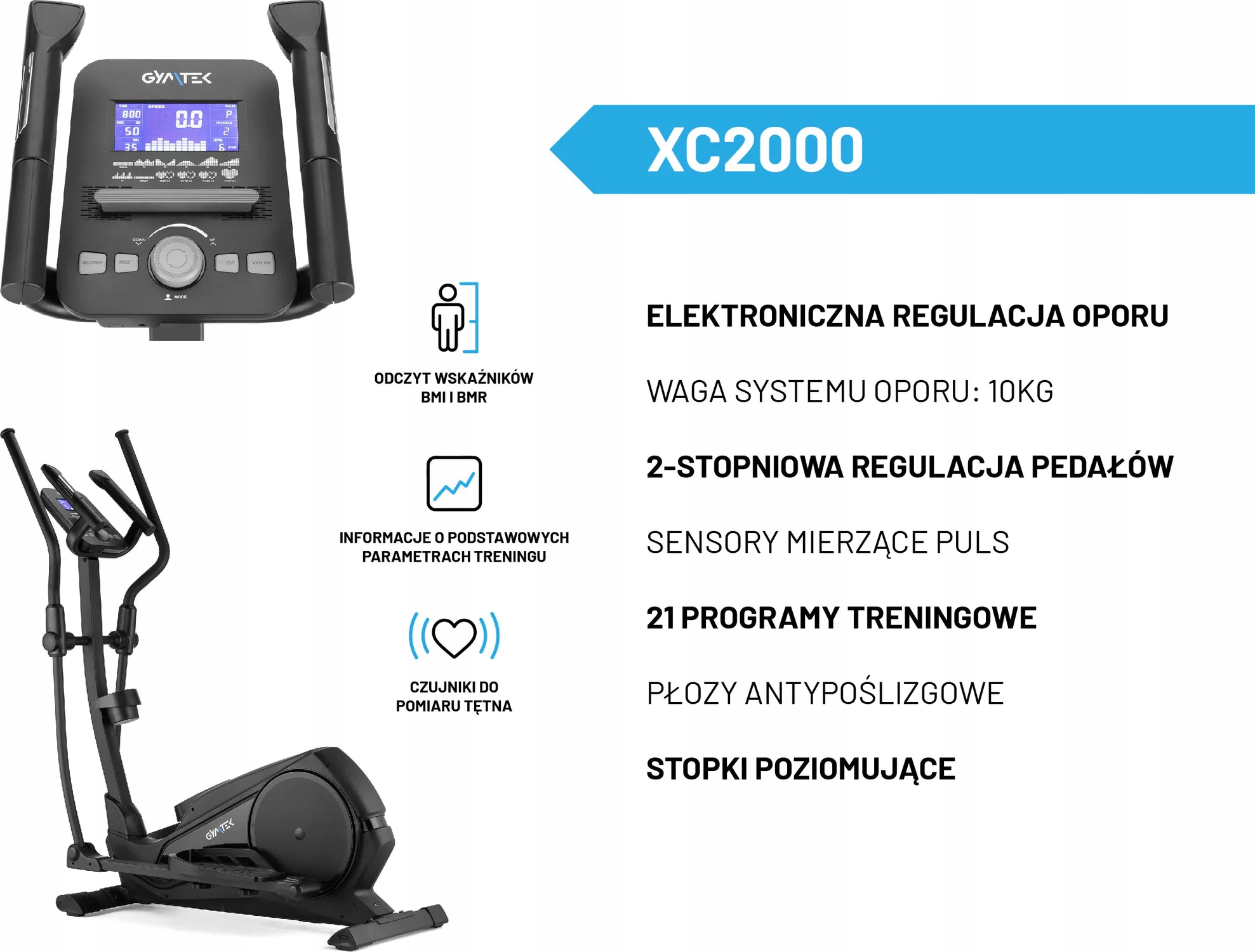 Orbi-trek Trenażer Eliptyczny Magnetyczny XC2000 Gymtek Marka Gymtek