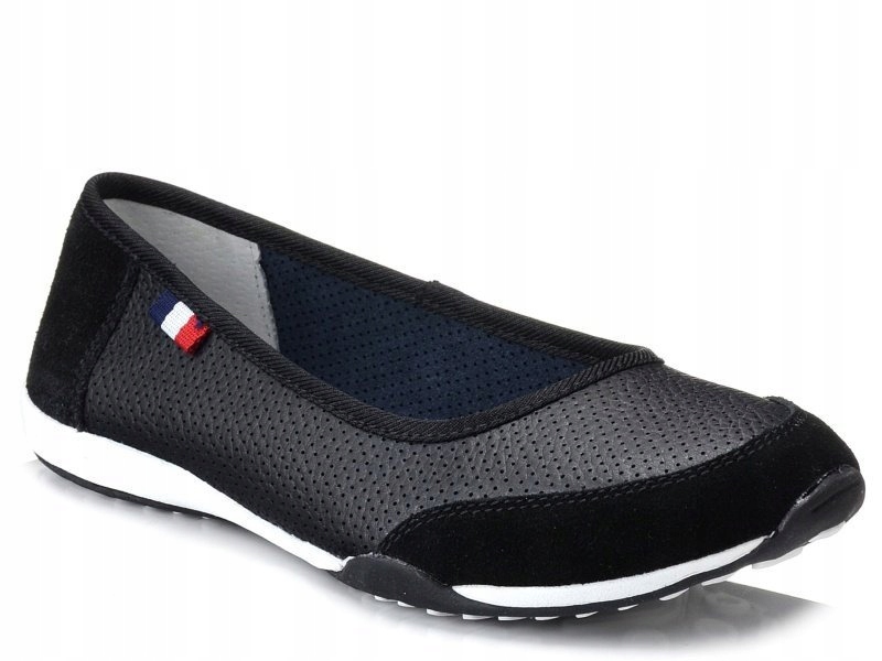 Baleriny baletki damskie skórzane czarne Filippo DP142 lekkie 37