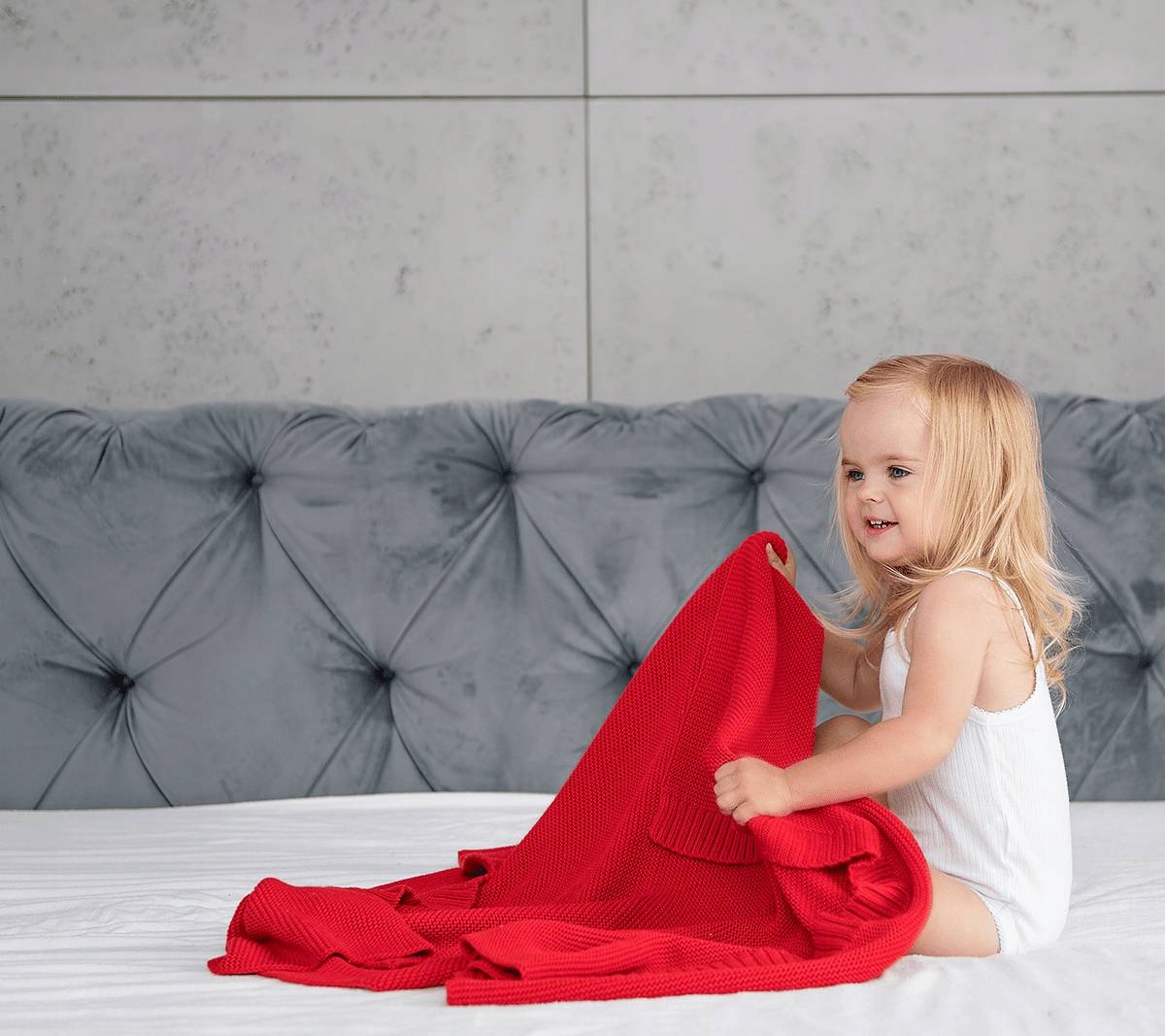 Bambusowy kocyk czerwień 80x100 cm Lullalove Marka Lullalove