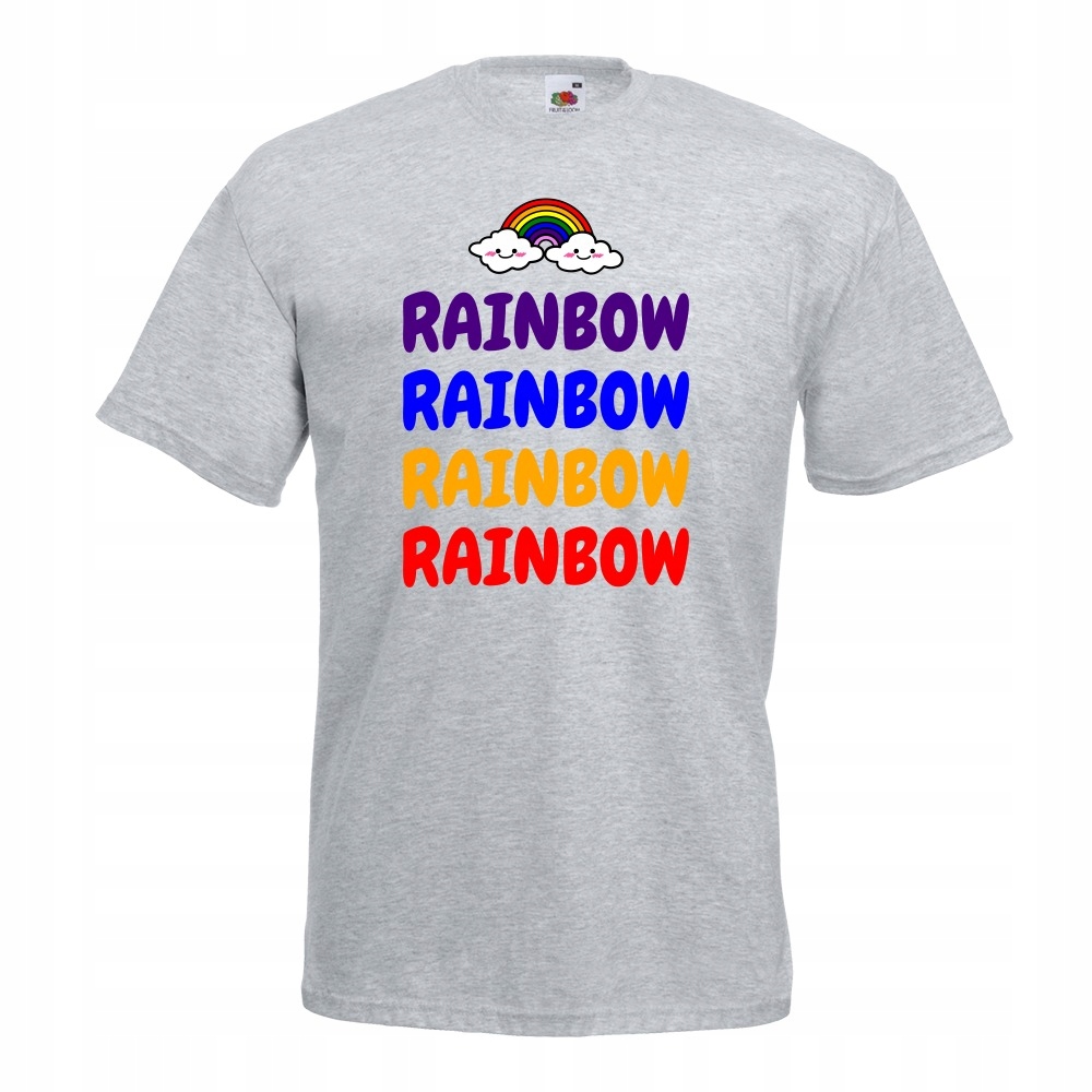 

Koszulka rainbow tęcza chmurki S szara