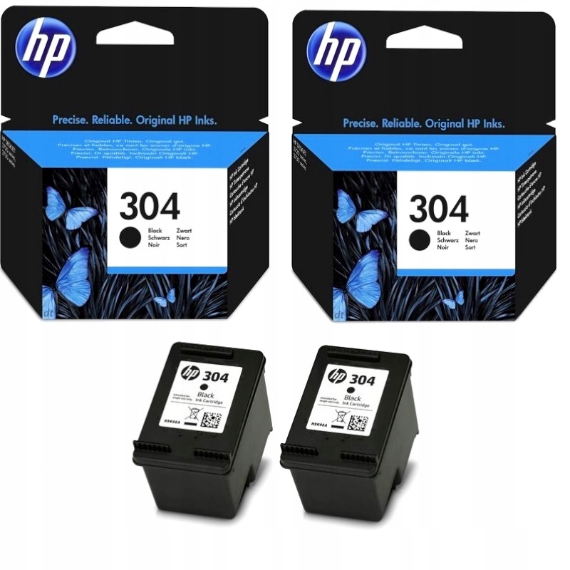 2x Tusz Hp 304 Deskjet 2600 series 2620 2630 2632 2633 3720 3730 3735 3732