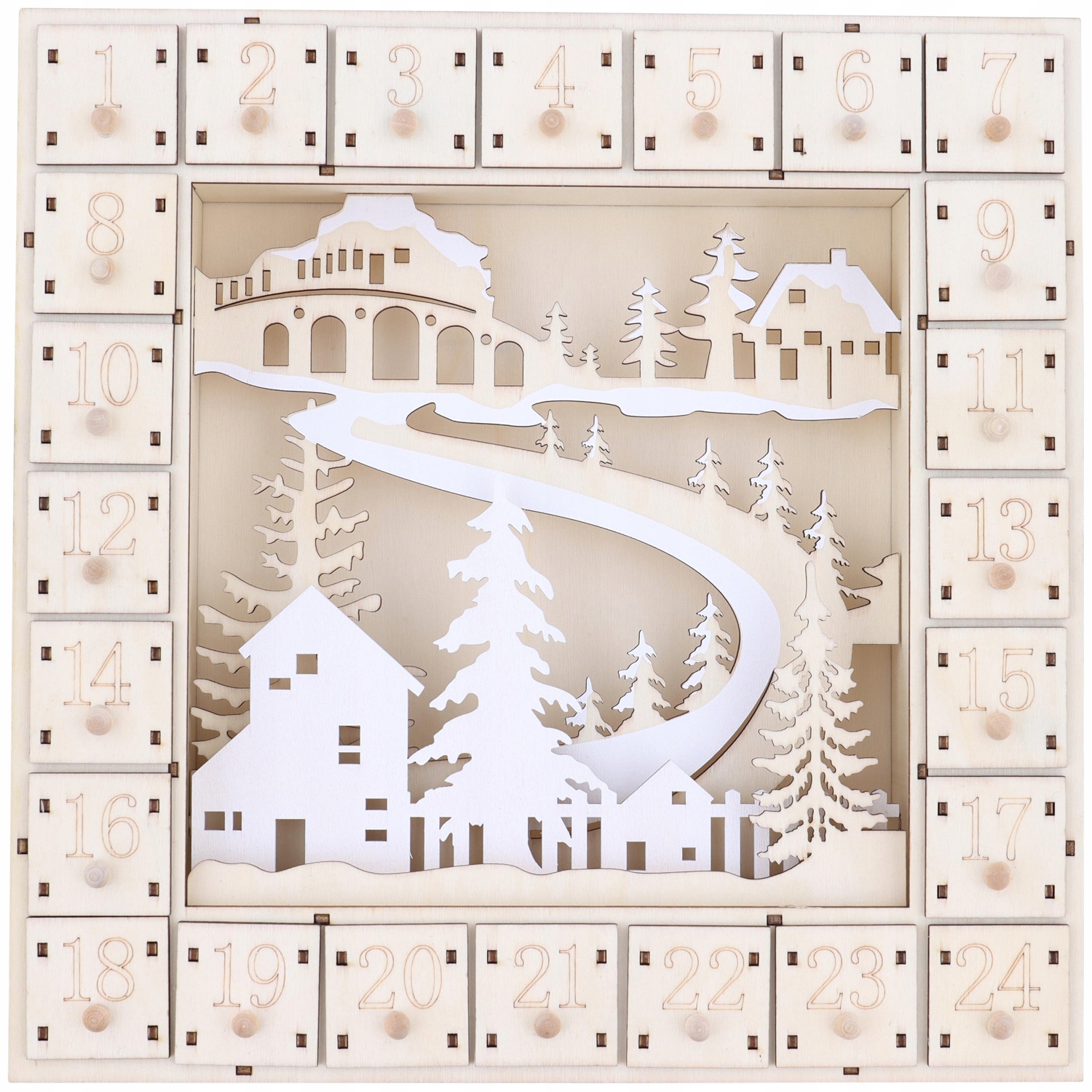 KALENDARZ ADWENTOWY DREWNO Z OŚWIETLENIEM LED 236 Kod producenta 3006280