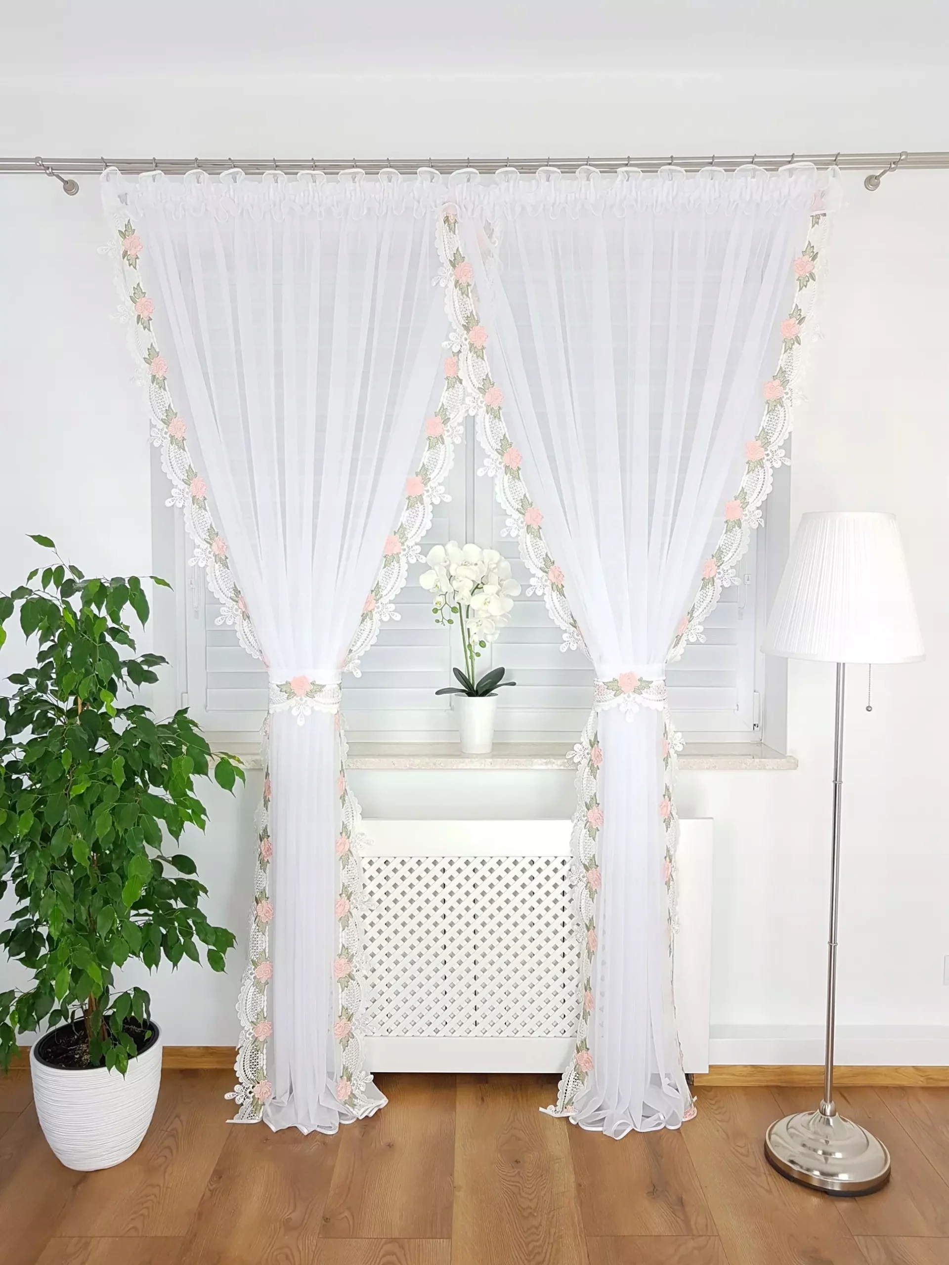 Firana Woal Firanki Z Gipiurą Długie Do Salonu Do Pokoju 400/250