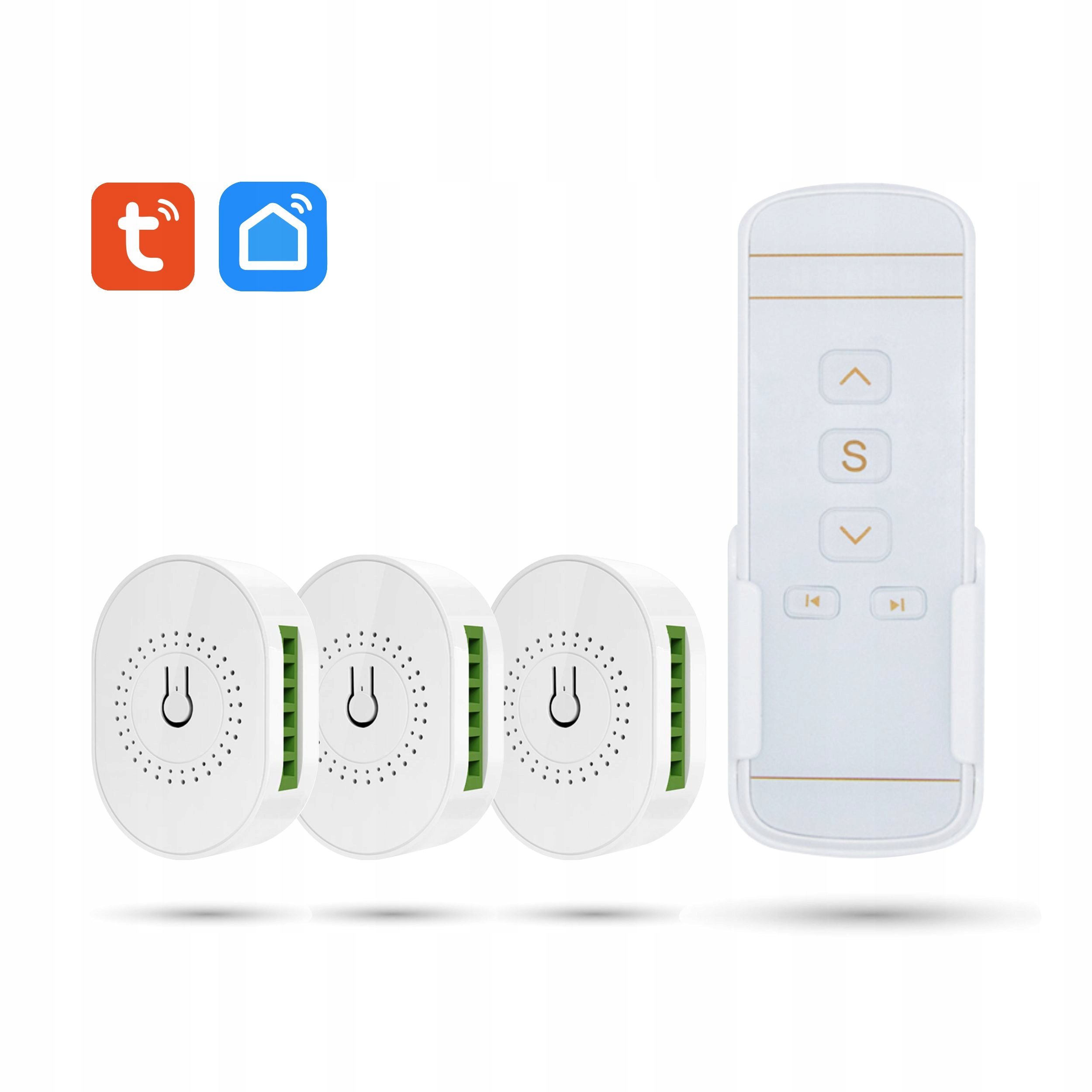 Tri ovládače roliet WiFi Tuya s 5-kanálovým diaľkovým ovládaním