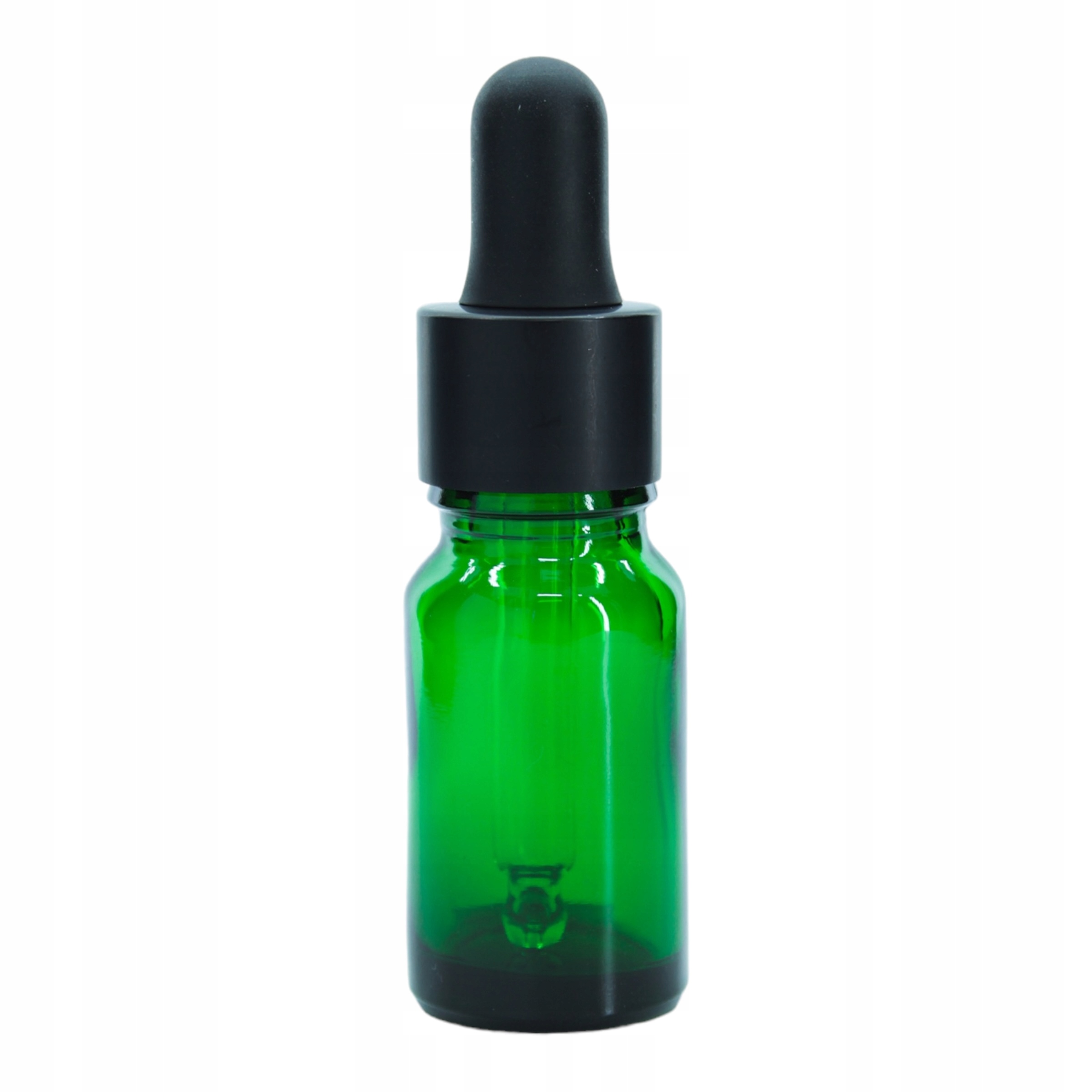 Butelka szklana 10 ml zielona z pipetą szklaną czarno-czarną