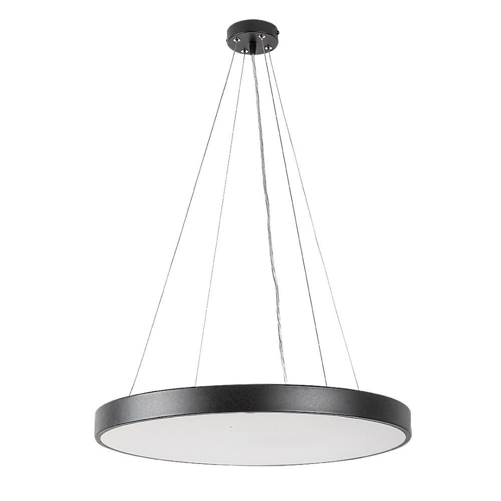 Čierna okrúhla moderná Led závesná lampa 60 cm