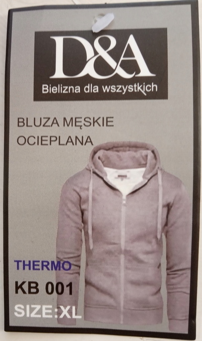 OCIEPLANA bluza MĘSKA z kapturem 3XL Dekolt okrągły