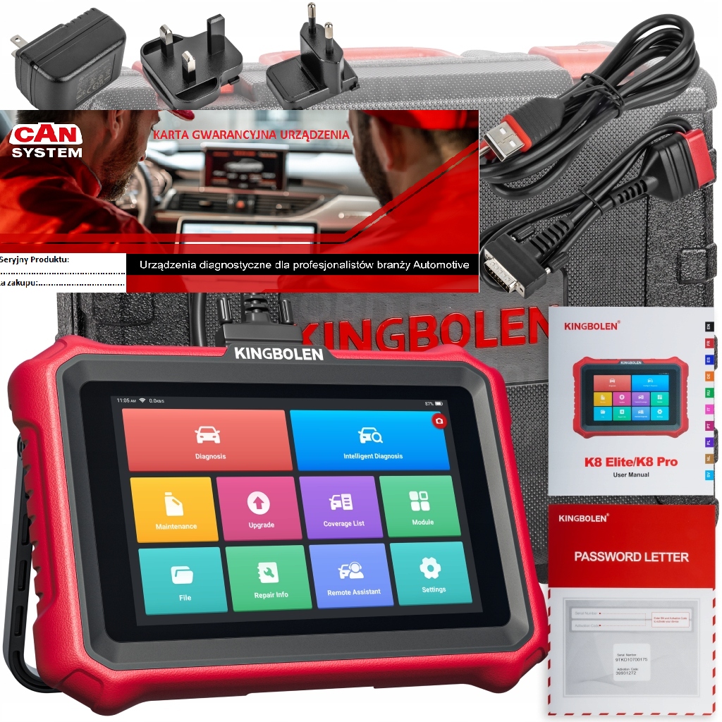Kingbolen K8 Elite Tester Diagnostyczny dozywotnie update Full j.Polski