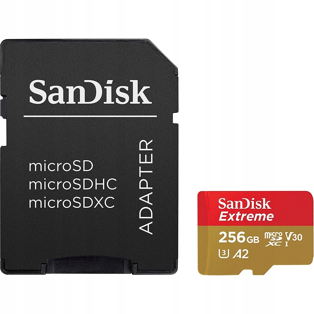 SanDisk microSDXC Extreme 256GB 190/130 MB/s A2 C10 V30 Uhs-i U