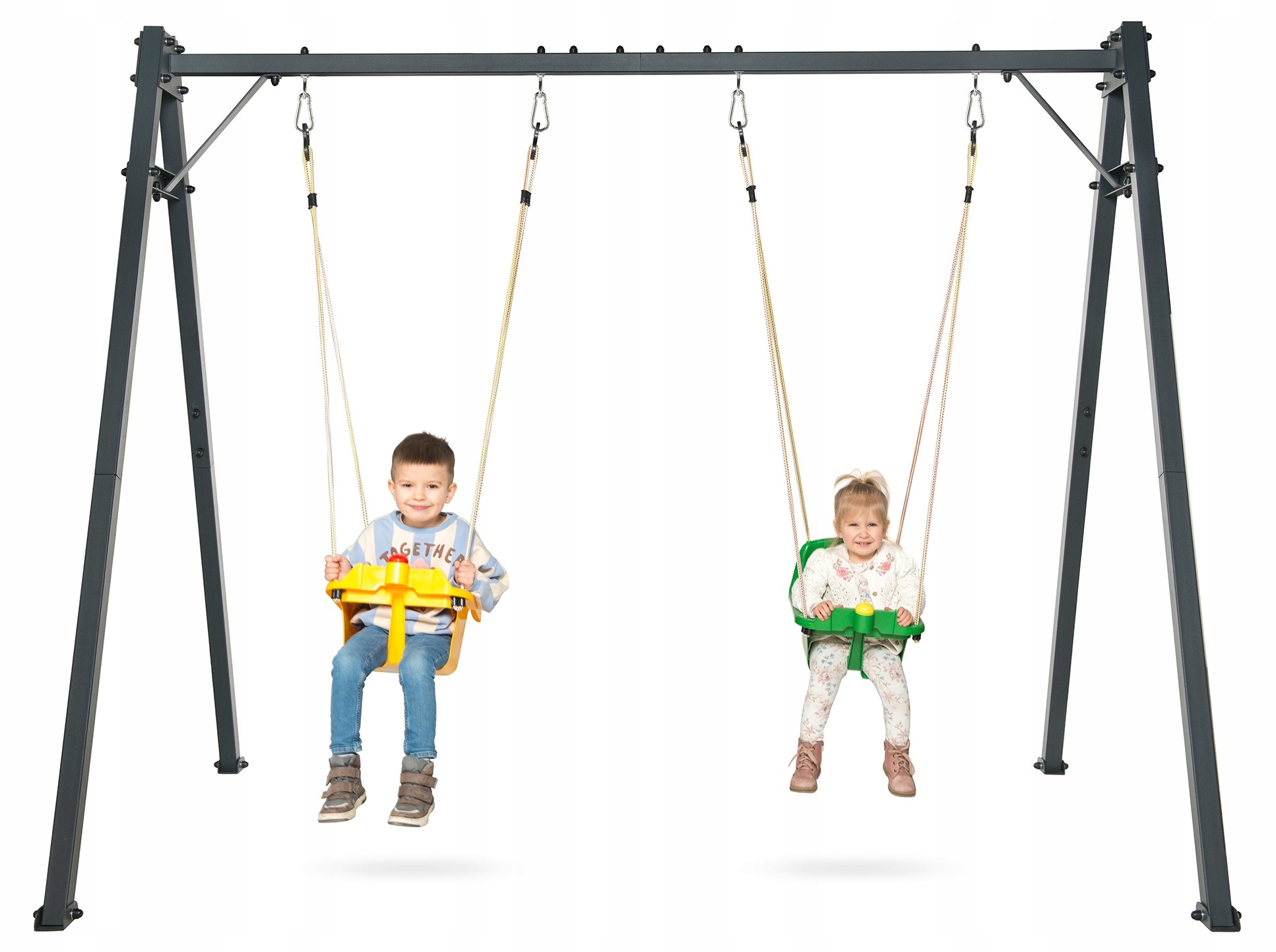 Zestaw Stelaż do Huśtawki Ogrodowej Stalowy Malowany Proszkowo 200 kg Haki