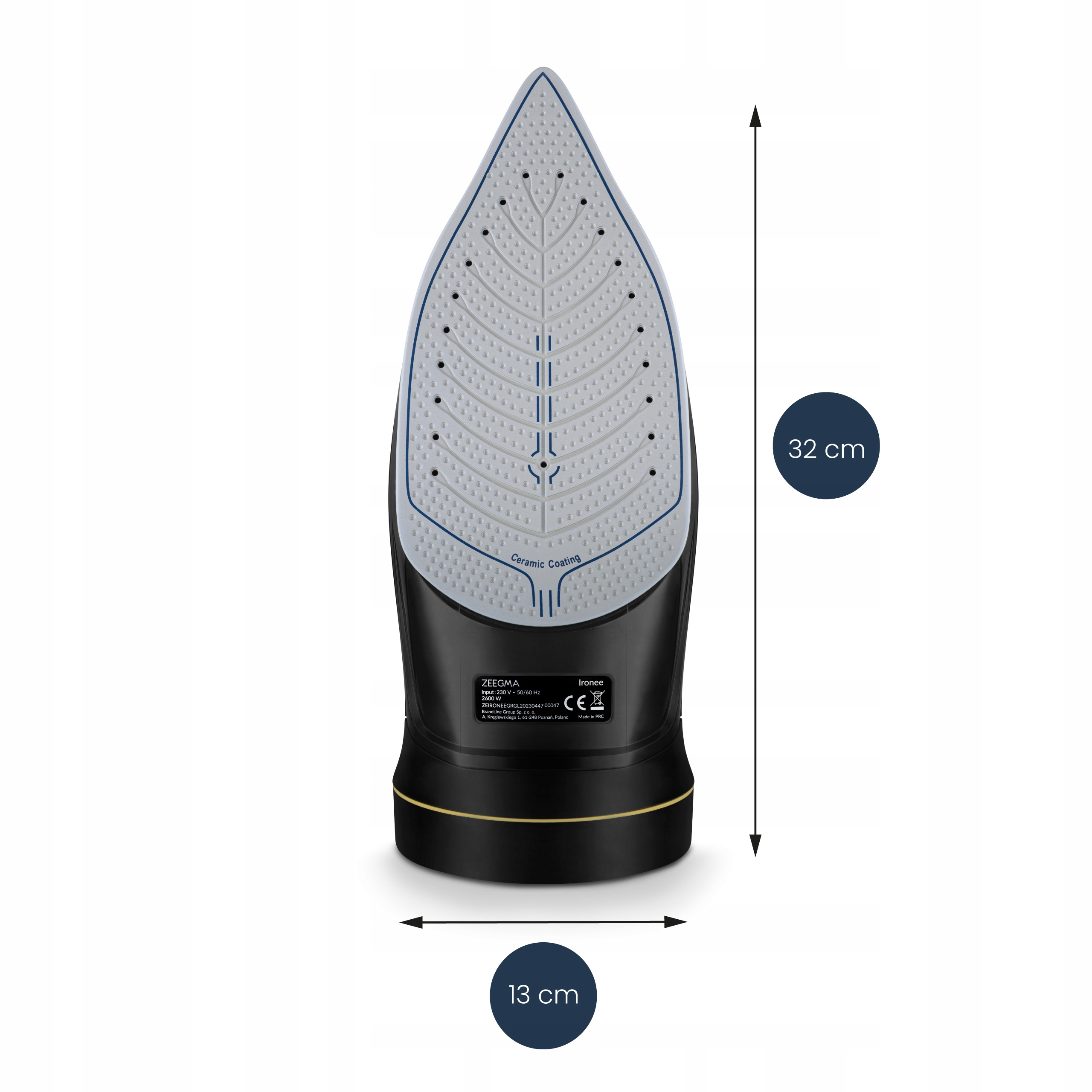 ŻELAZKO CERAMICZNE BEZPRZEWODOWE 2600W Gotowe w 3 sek Zeegma PROMOCJA Kolor dominujący czarny
