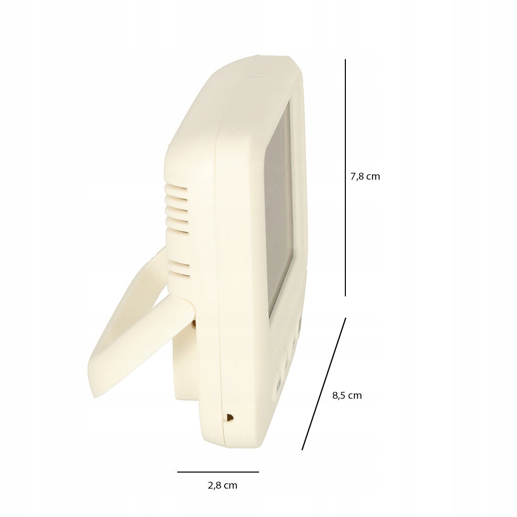 Higrometr zegar termometr pokojowy wilgotnościomierz LCD Kolor biały