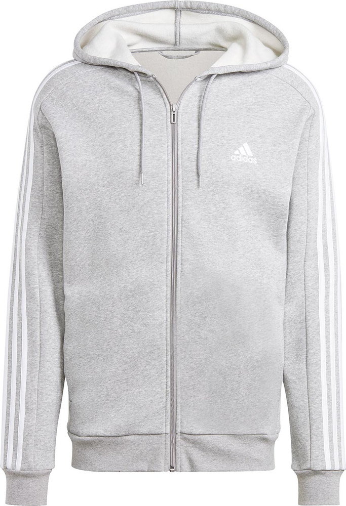 Pánská Mikina Adidas Essentials Fleece 3-STRIPES Full-zip Šedá IJ6479 vel. S