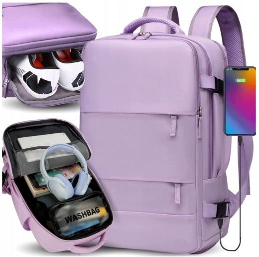 Plecak Do Samolotu Podróżny Wizzair 45x30x18 Bagaż Podręczny Kabinowy Usb