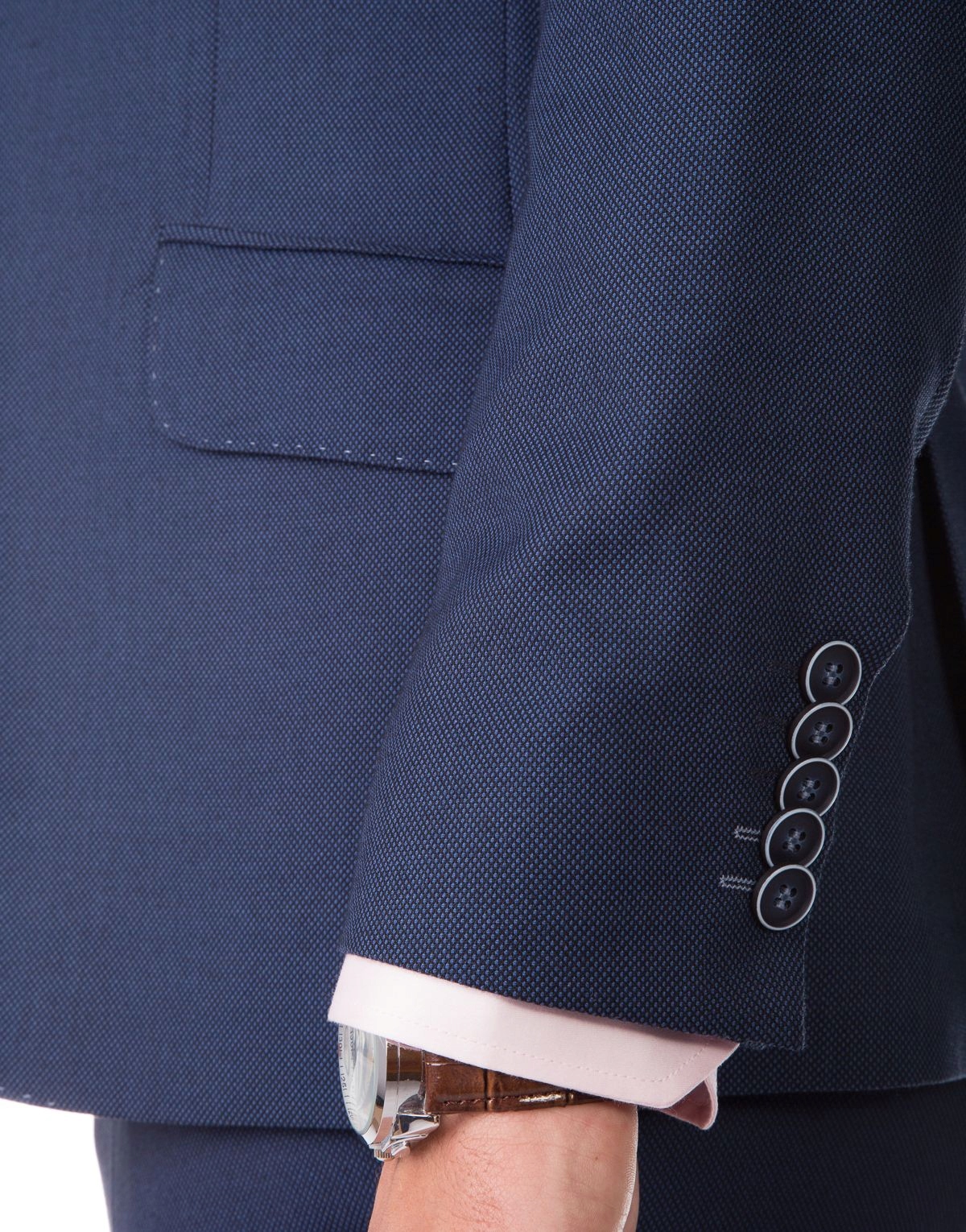 Garnitur męski jednorzędowy granat niebieski SLIM 182/100/86 Rozmiar 182/100/90