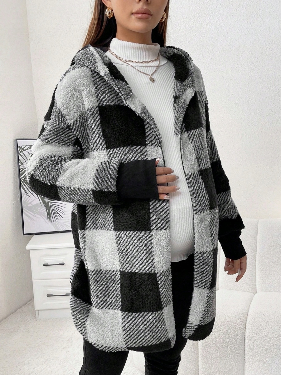 SHEIN MATERNITY PŁASZCZ PLUSZOWY M 938 Rozmiar M