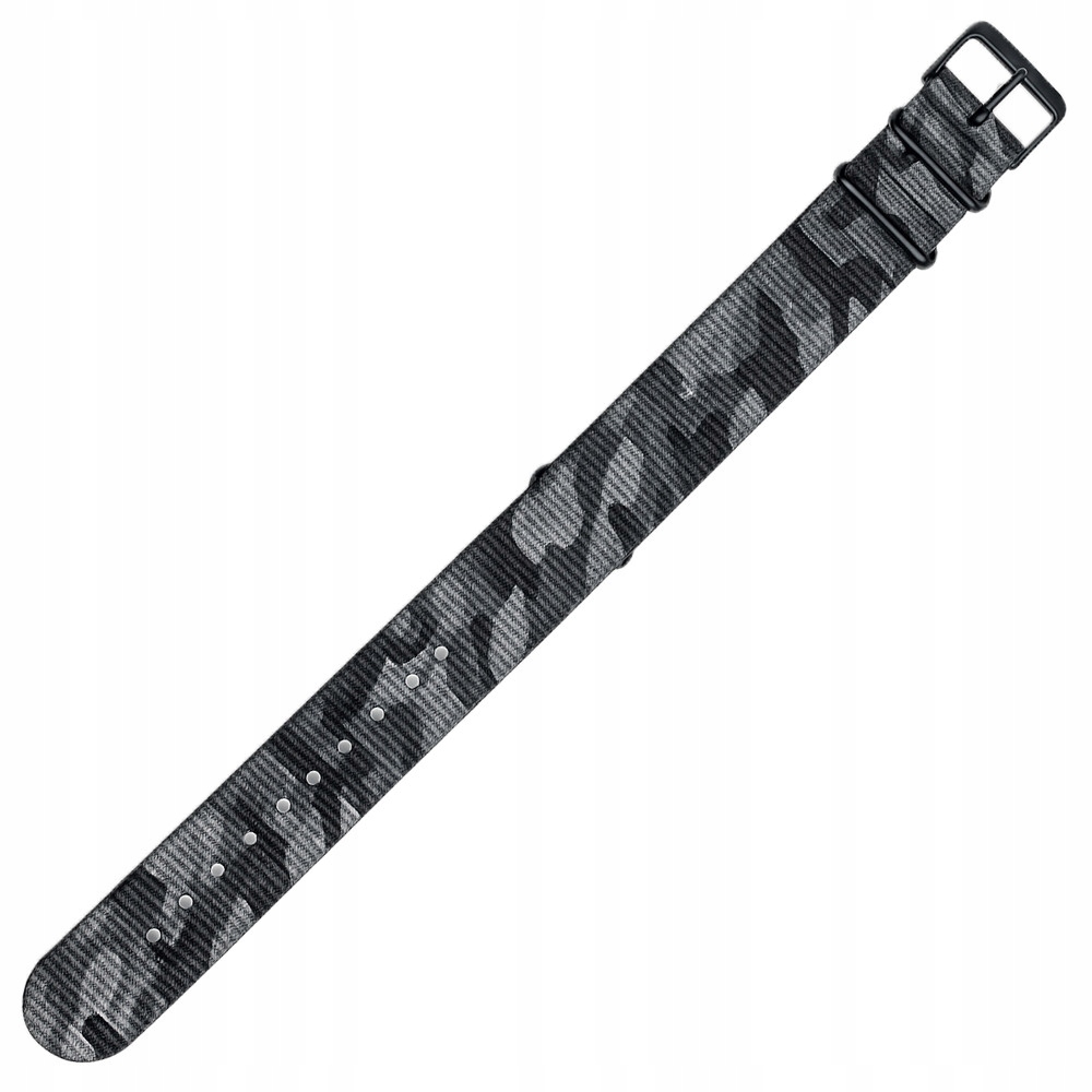 Pásek k hodinkám Traser TS-110361 černý, stříbrný, šedý 22 mm