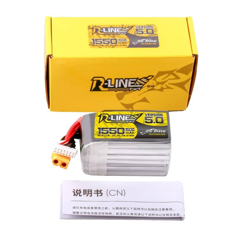 Tattu R-Line 5.0 Baterie Akumulátor LiPo Li-Poly 1550mAh 22.2V 150C 6S XT60