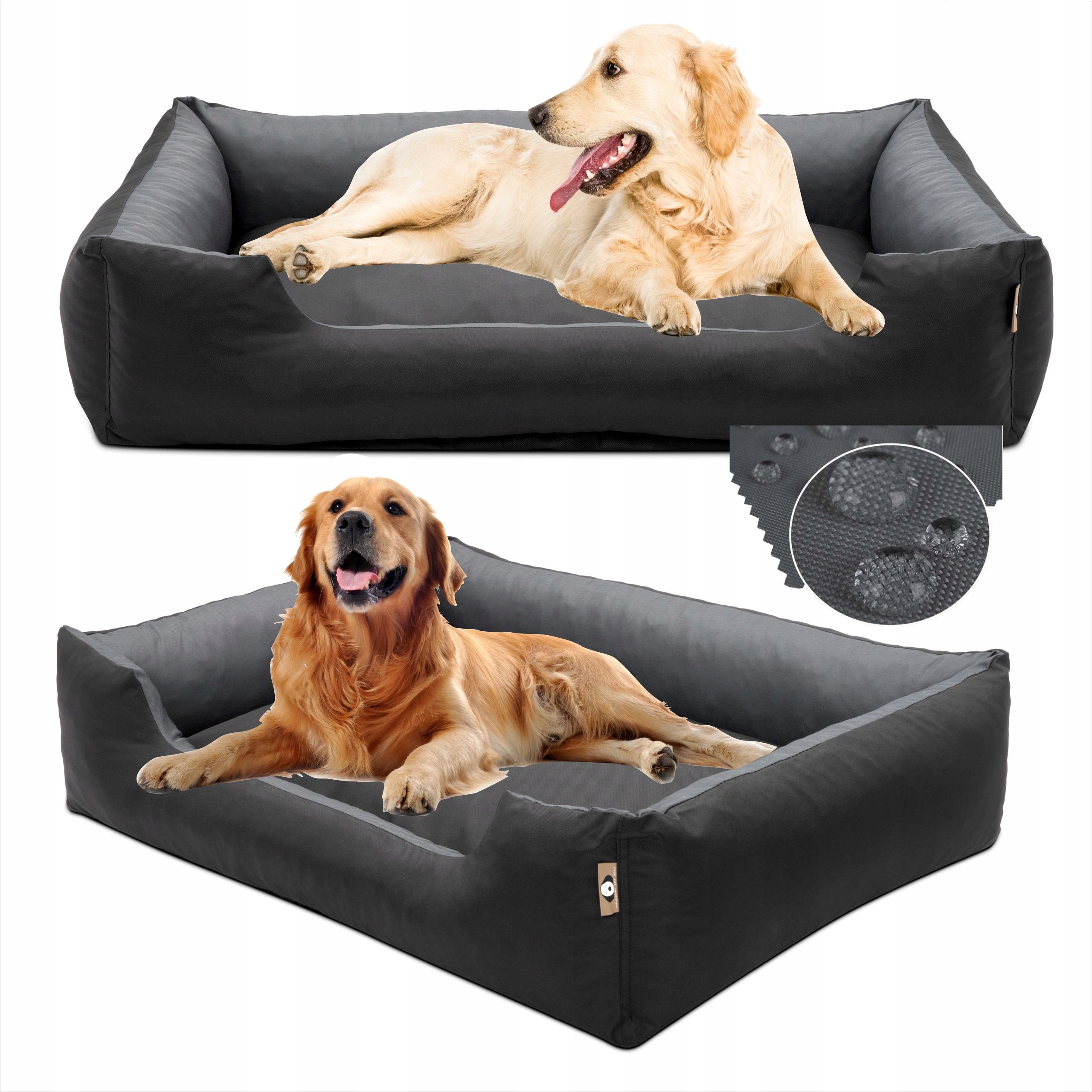 Levně Pelíšek Pelíšek 100x75 XXL rozkládací pohovka s odnímatelným potahem Černá+ Grafit