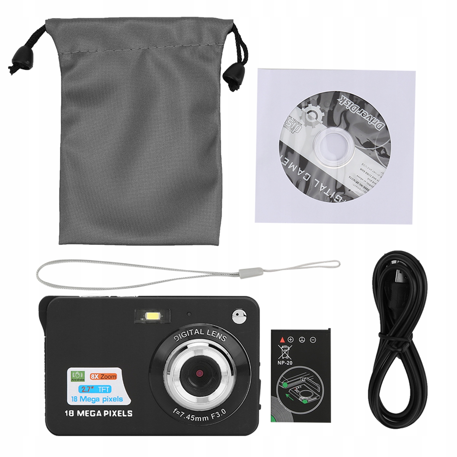 8NÁSOBNÝ Digitální Fotoaparát S 5 Mp Zoom Kartou