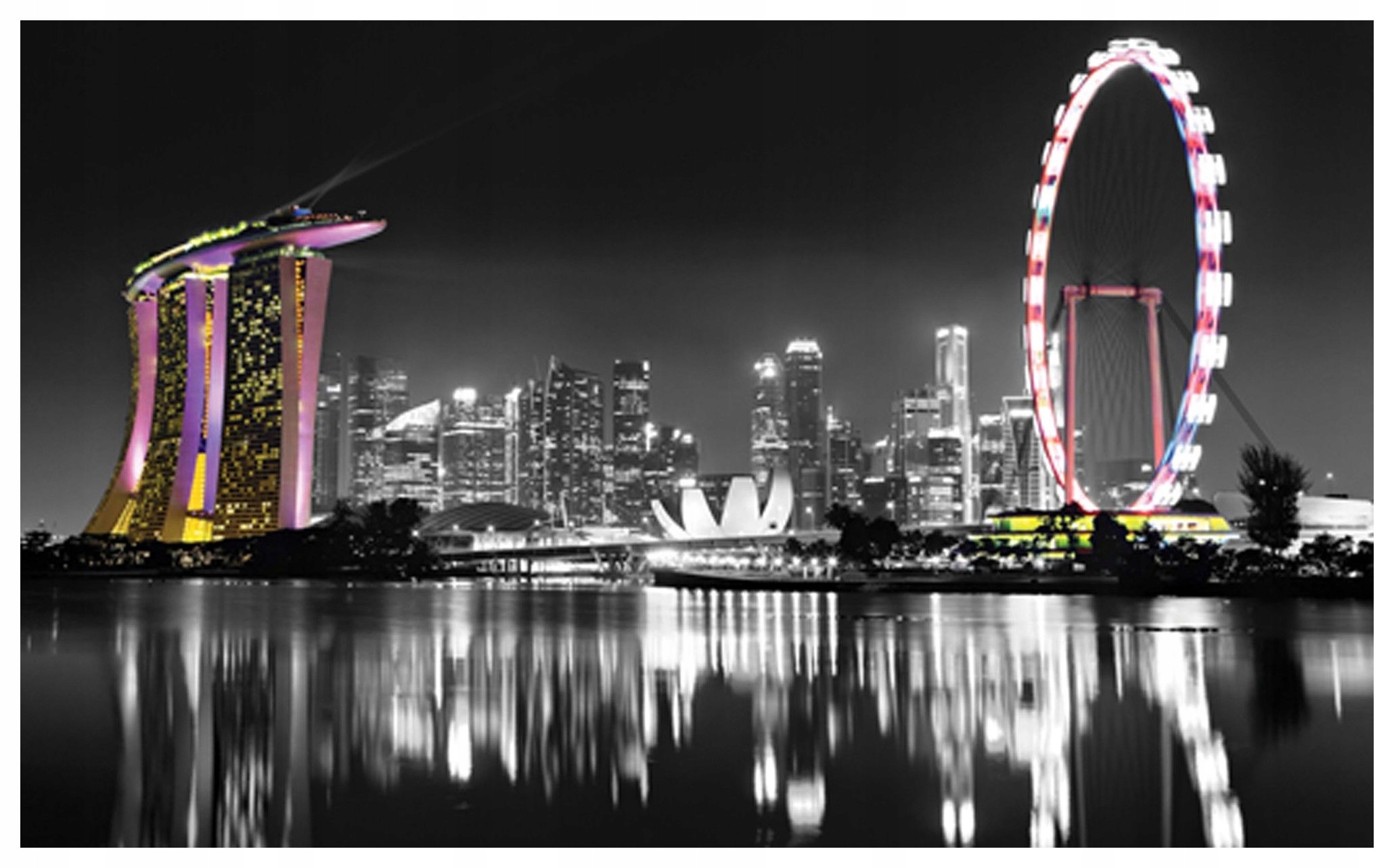 Fototapeta Singapur v noci Panorama města Futuristické 300x210 lepidlo