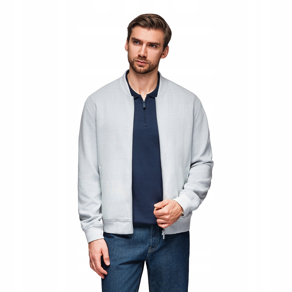 Pánská bomber bunda s raglánovým rukávem světle šedá V4 OM-JANP-0159 M