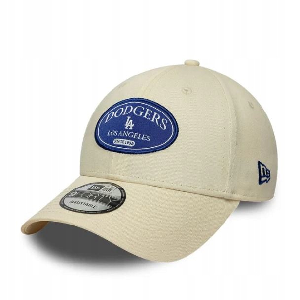 New Era kšiltovka Mlb Patch Los Angeles Dodgers 9FORTY Cap béžová