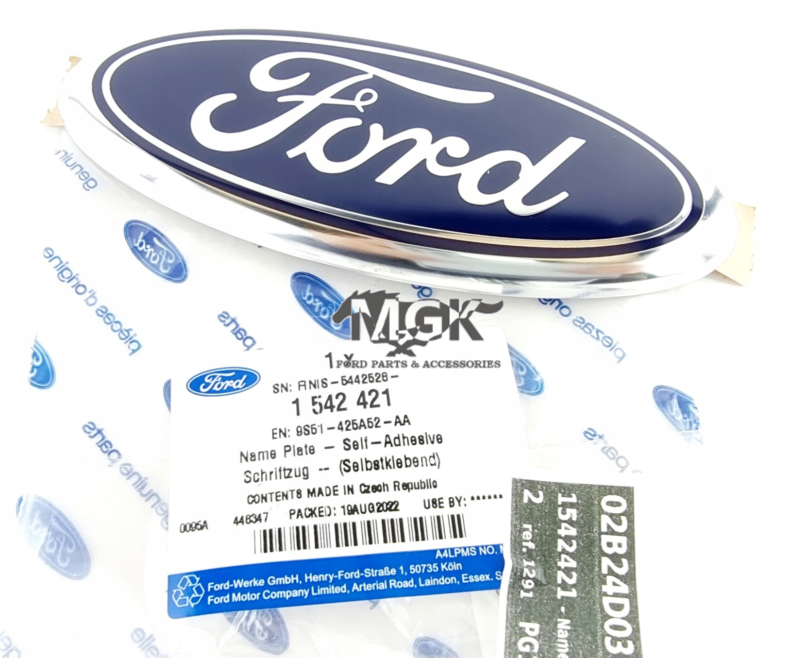 FORD OE 1542421 EMBLEMAT FORD KA MODELE OD 09/2008 Marka Ford