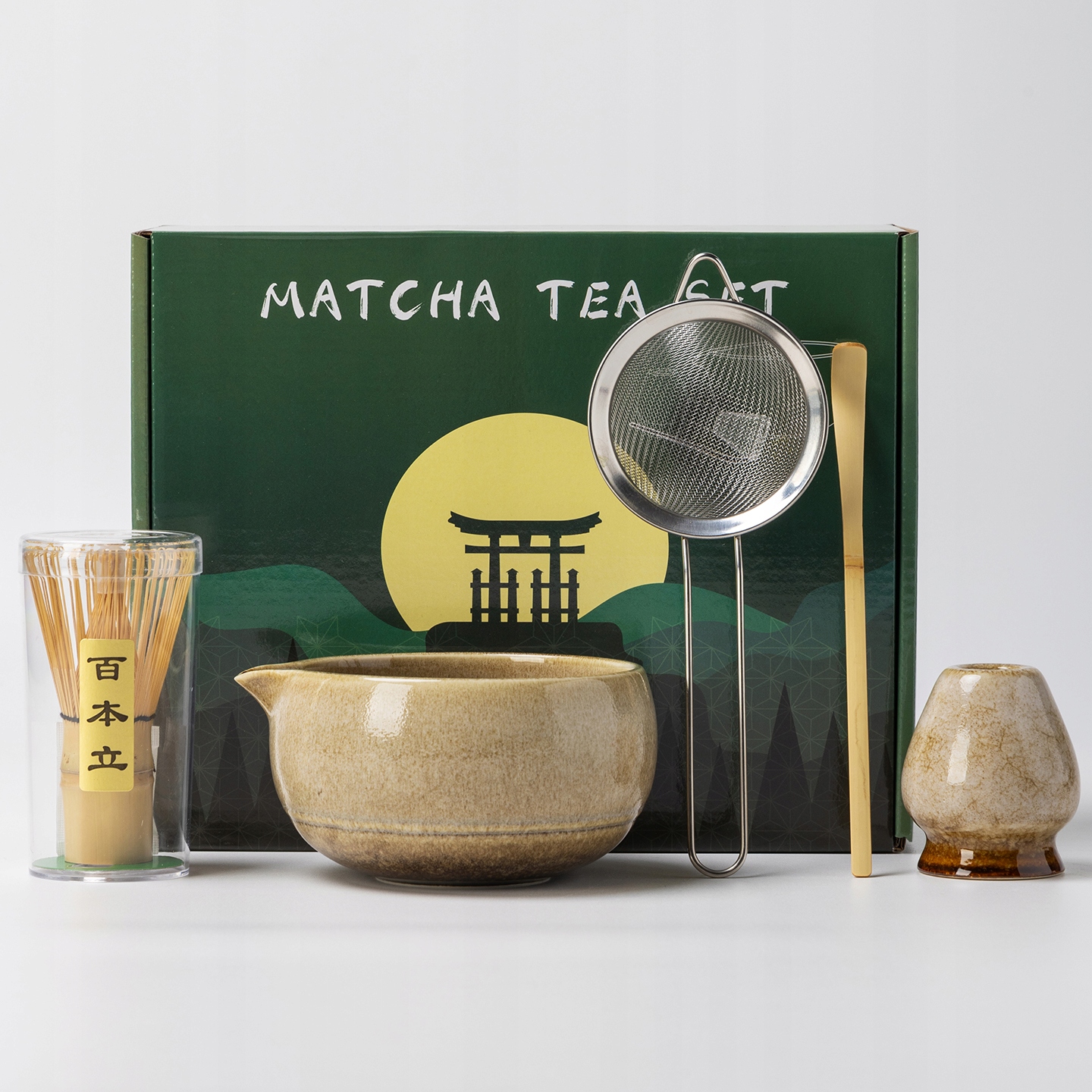 Levně Nekit Dárková sada na čaj matcha šálek metla podstavec